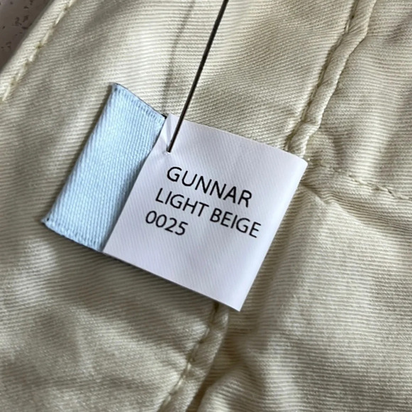 Amendi Gunnar in Light Beige Organic Cotton Pleat Front Button Fly Pants - Sz 34 - Picture 7 of 12